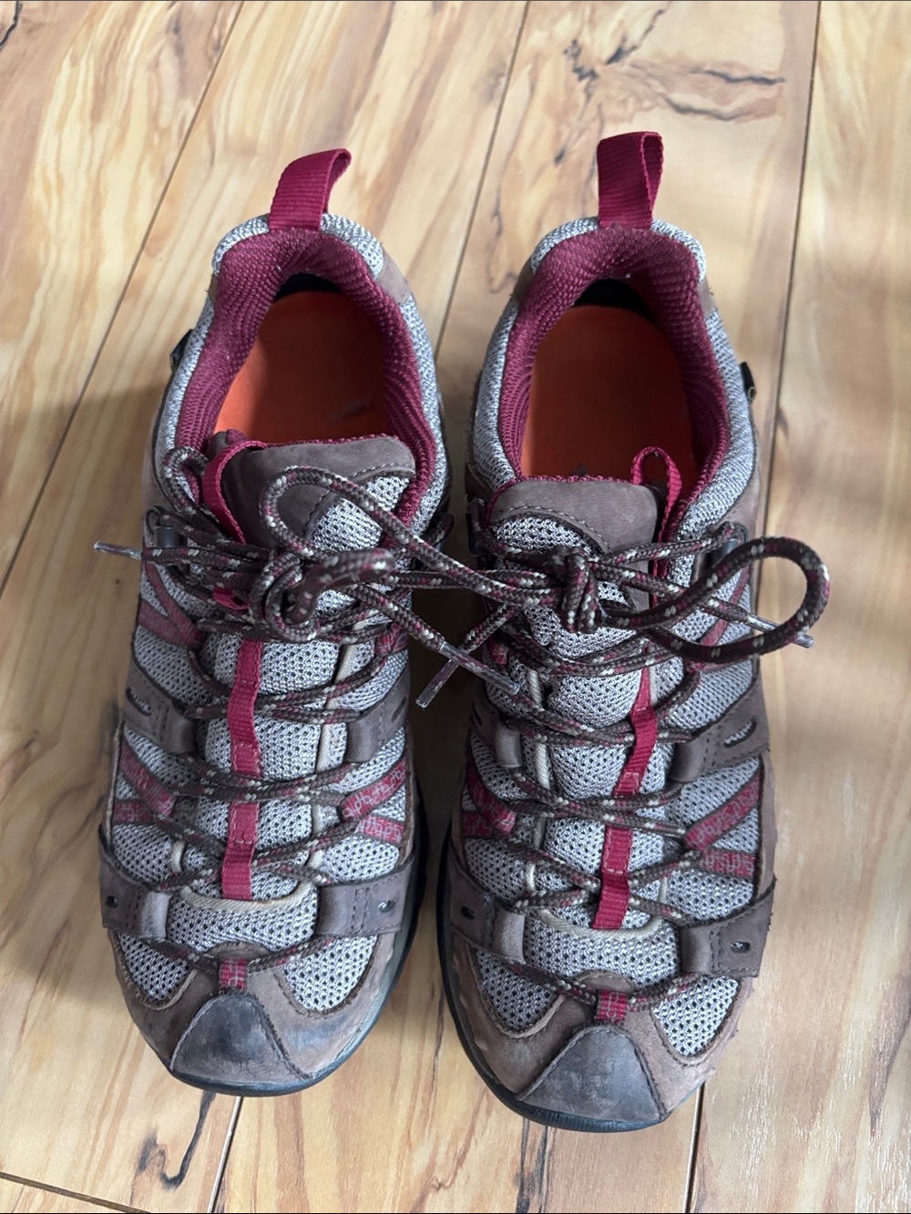 Merrell Women's Trail and Hiking Shoes. - Burgundy and Gray